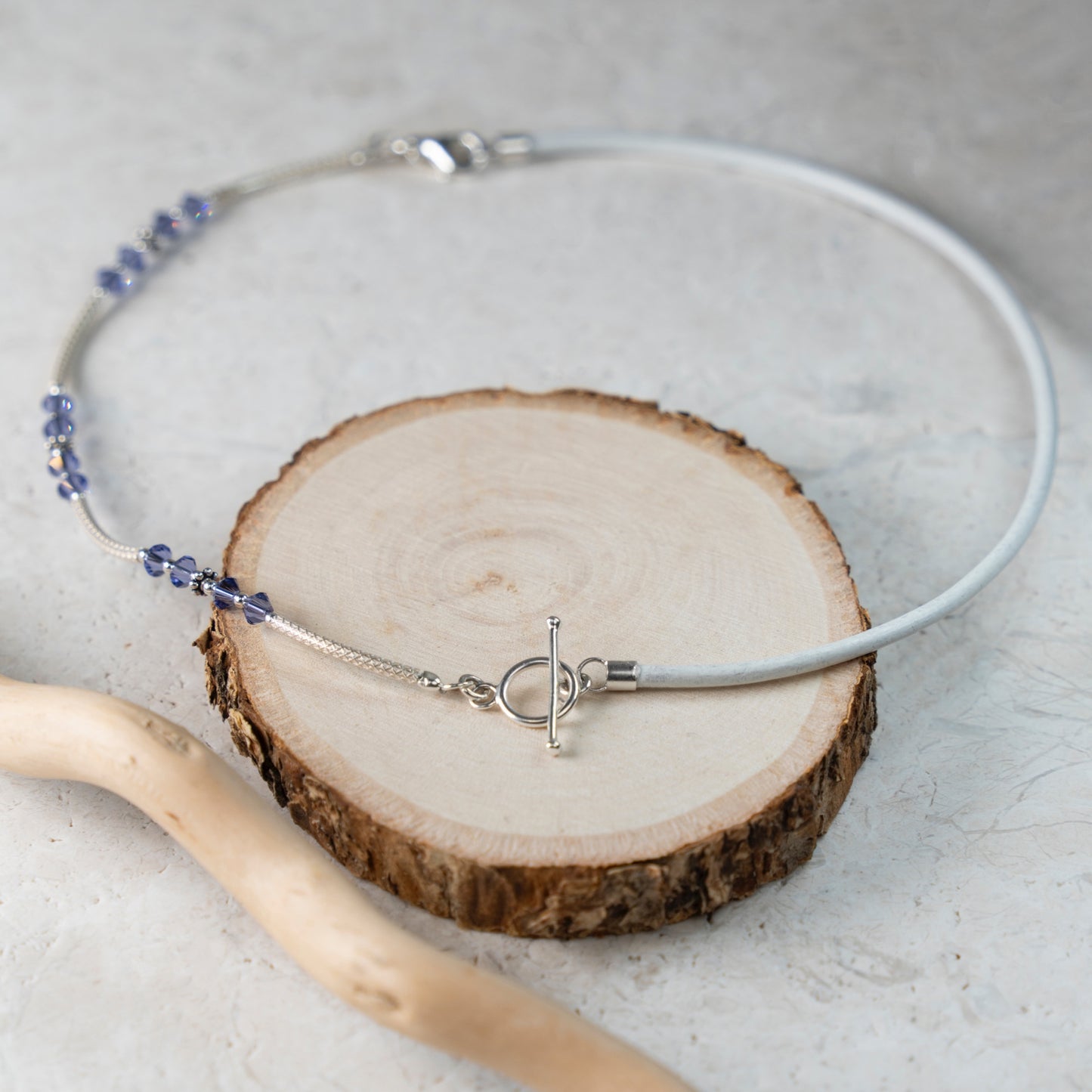 Balance Birthstone Lilac Crystal Necklace (June)