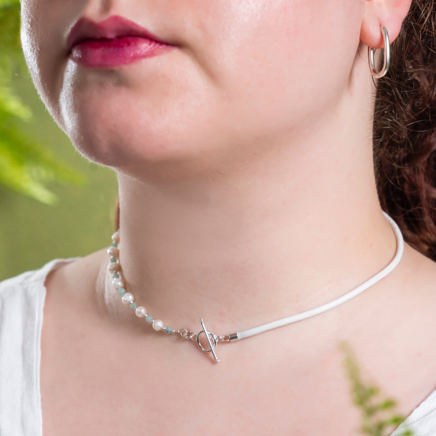 Balance Pearl Amazonite Stone Necklace