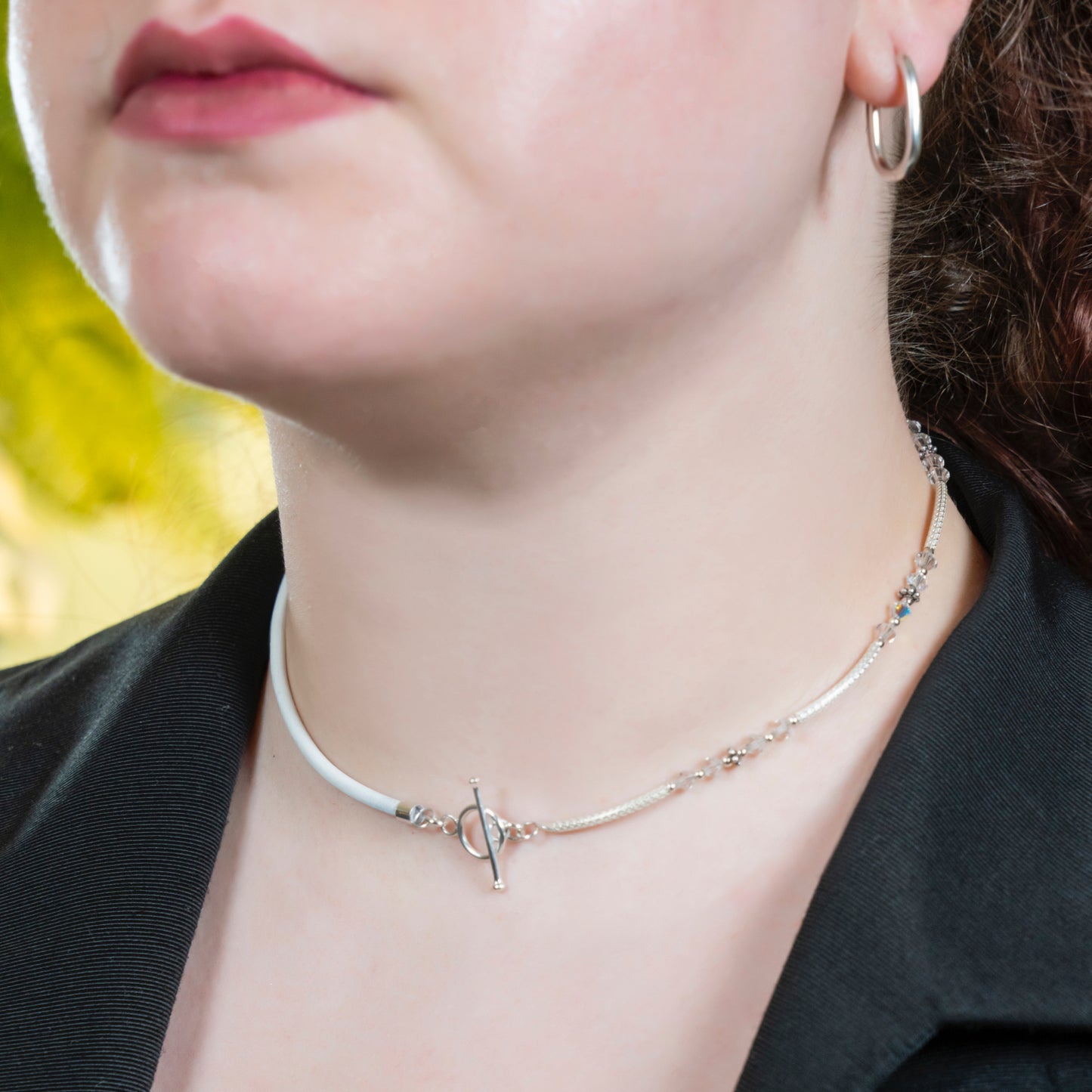 Balance Birthstone Clear Crystal Necklace (April)