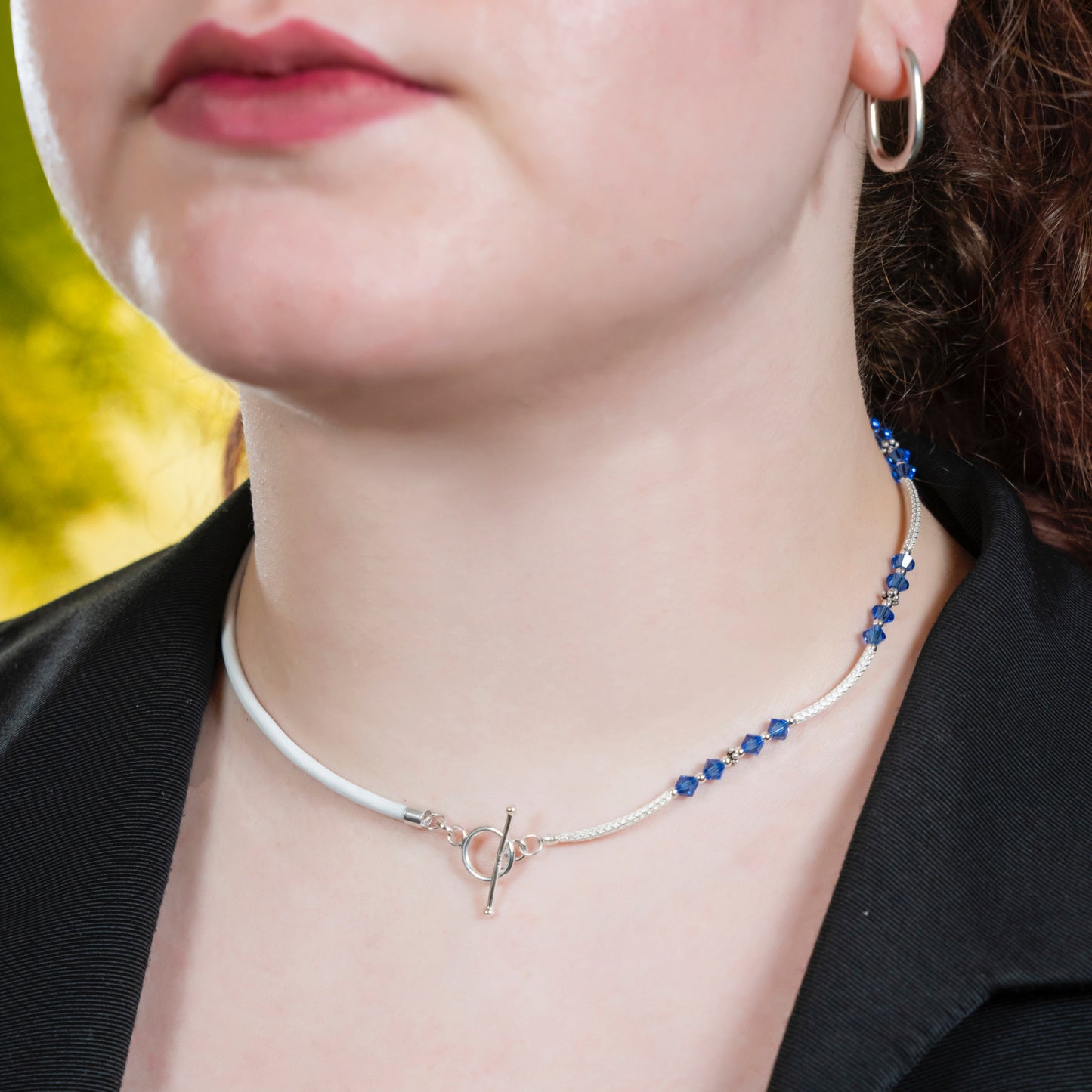 Balance Birthstone Blue Spinel Crystal Necklace (December)