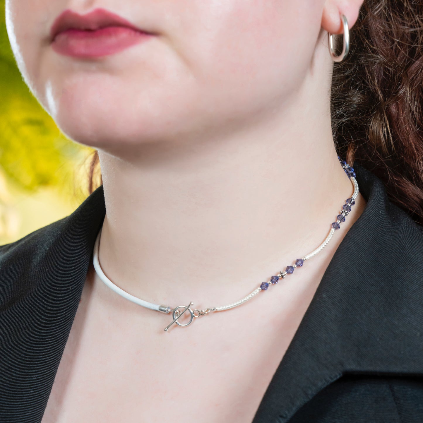 Balance Birthstone Lilac Crystal Necklace (June)
