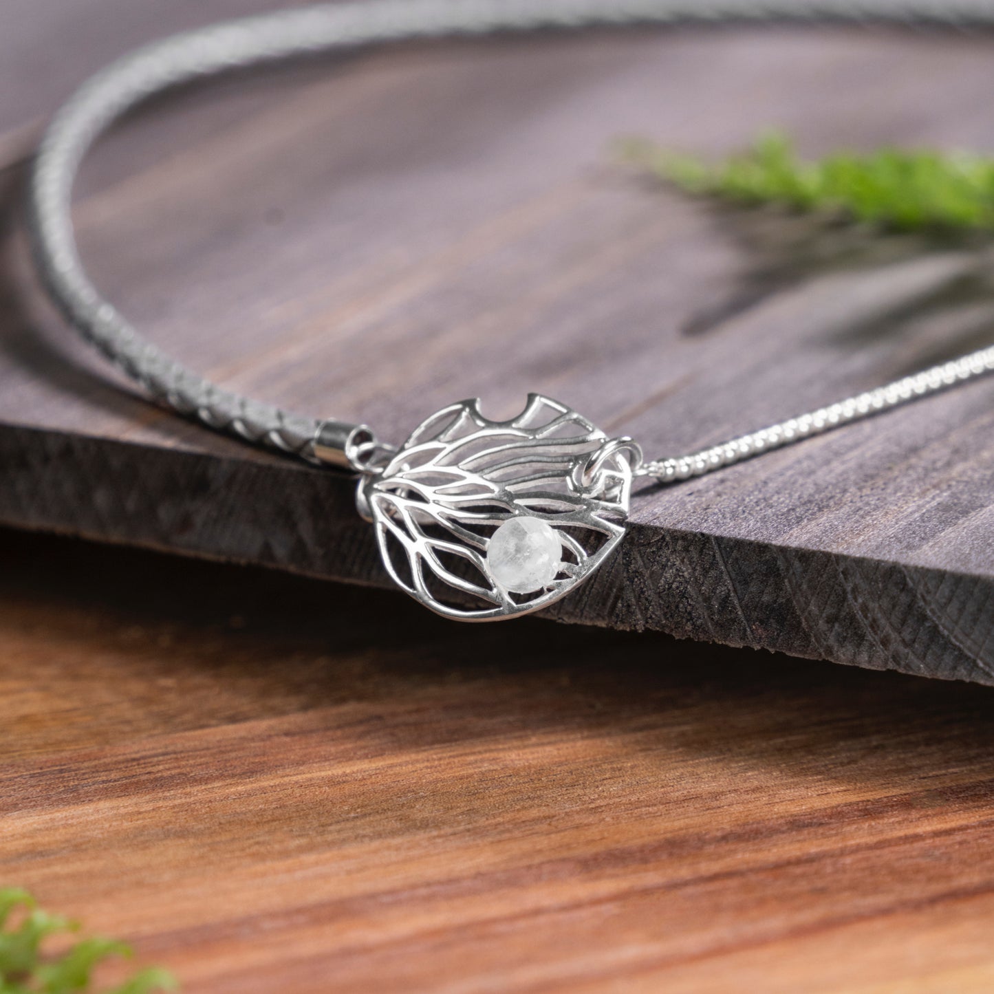 Nexus Conch Moonstone Charm Necklace