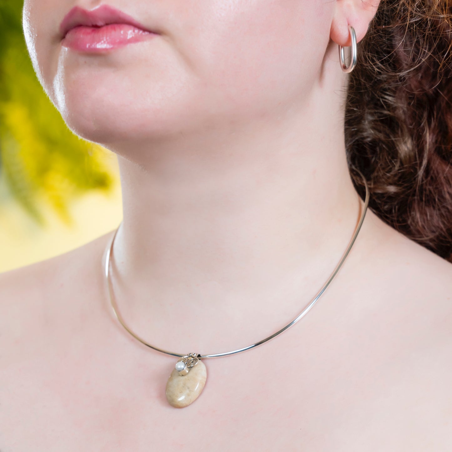 Balance Pendant Fossil Coral Stone