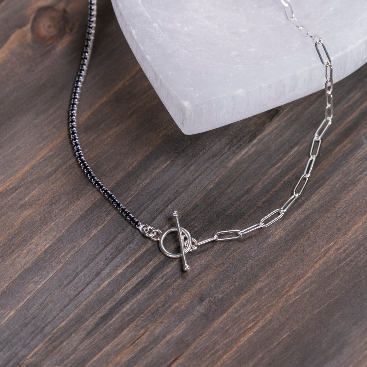 Balance Shine Jet Black Crystal Necklace