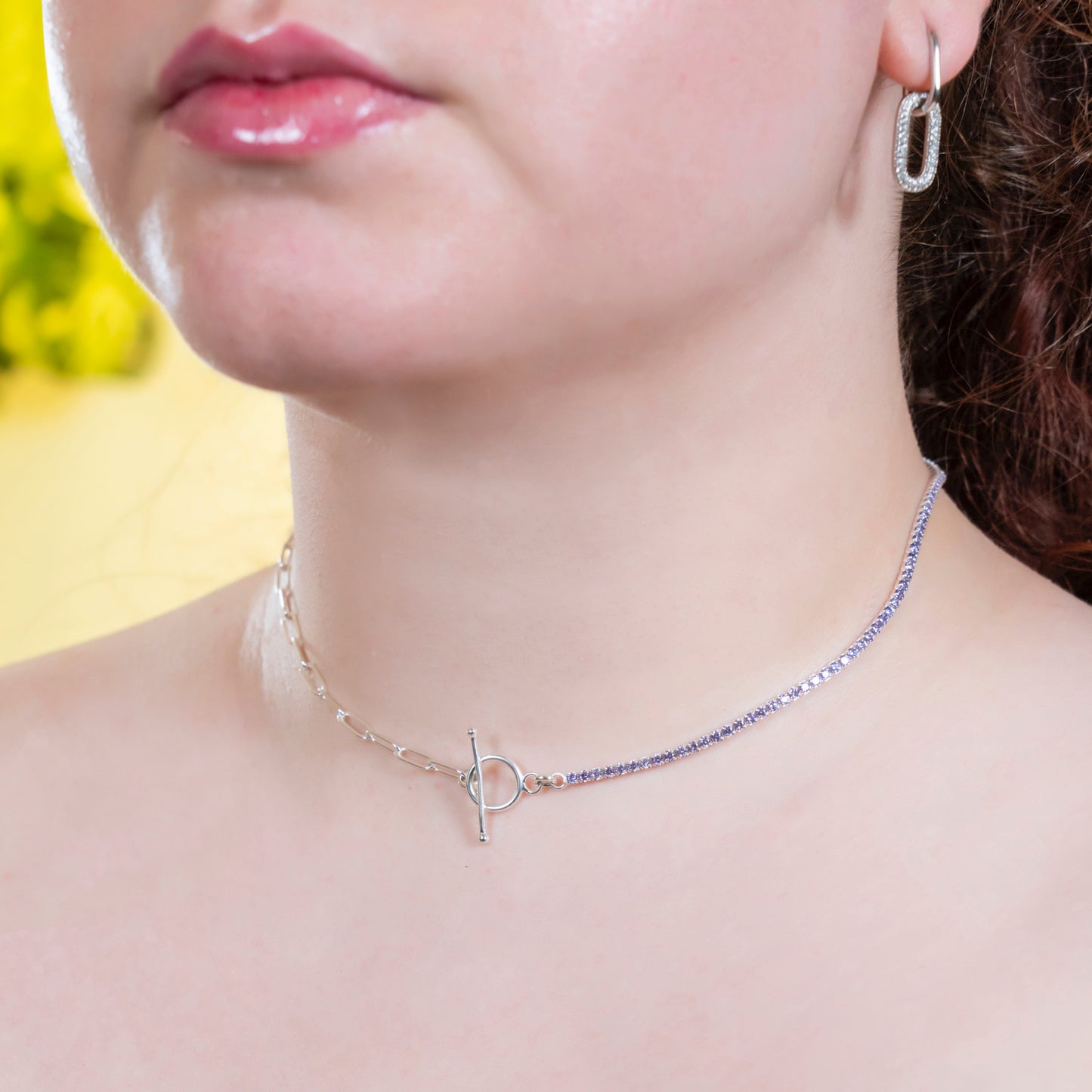 Balance Shine Lilac Crystal Necklace