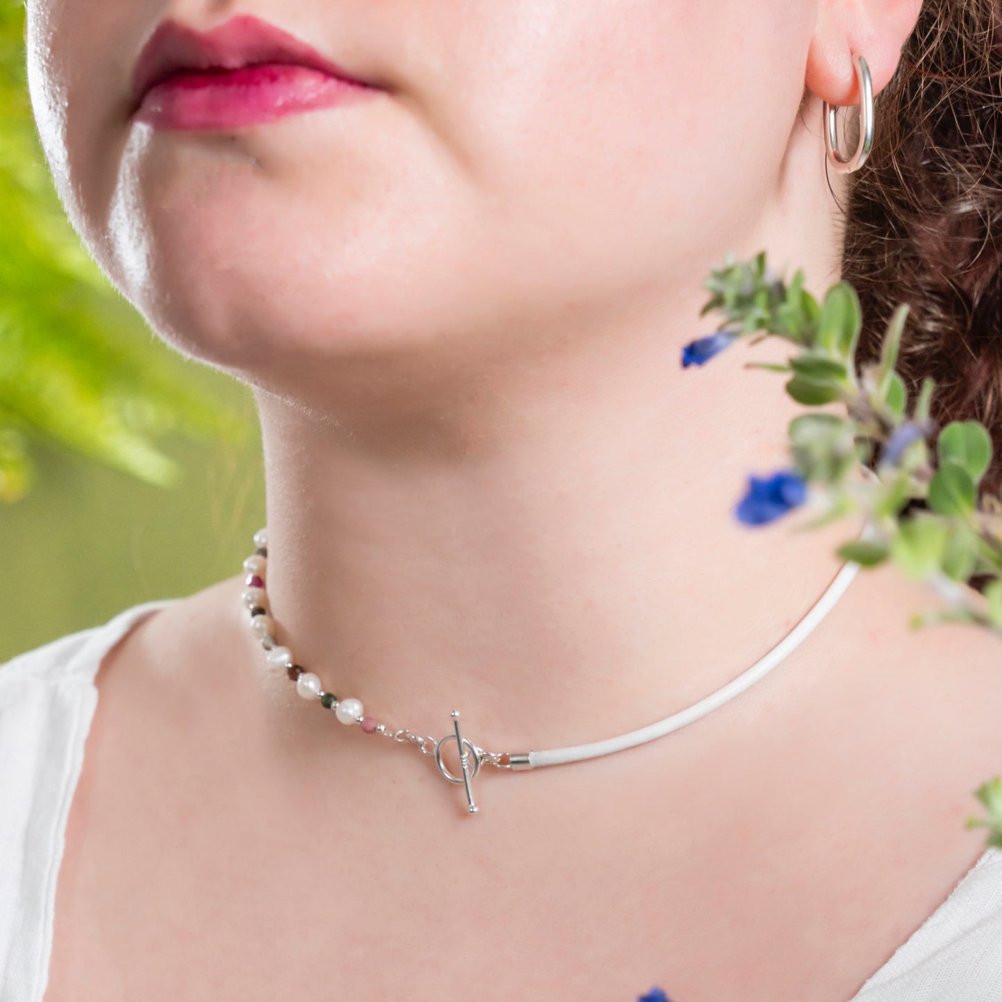 Balance Pearl Raw Turquoise Stone Mix Necklace