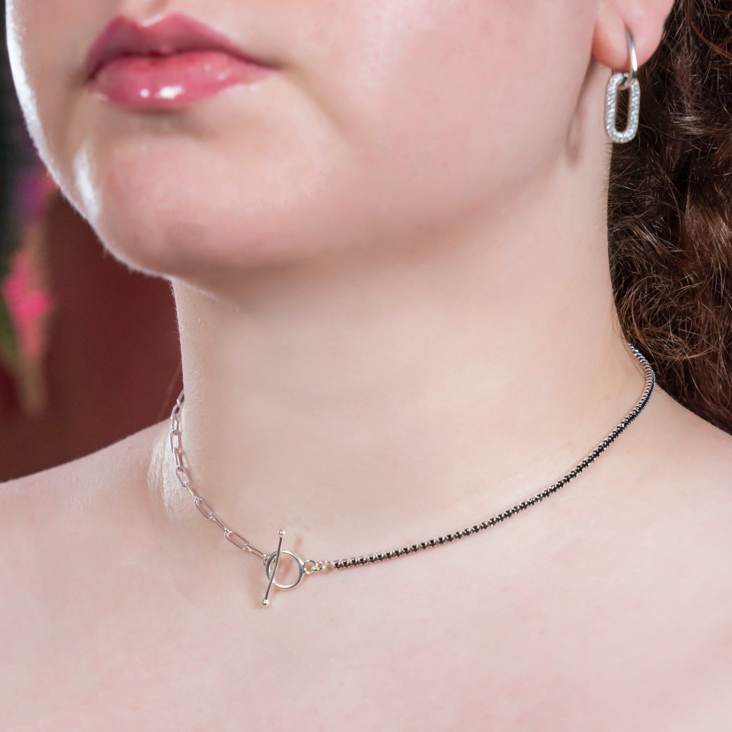 Balance Shine Jet Black Crystal Necklace