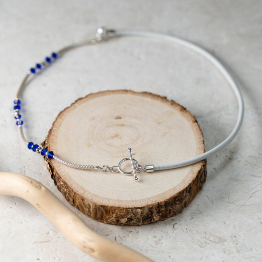 Balance Birthstone Blue Sapphire Crystal Necklace (September)