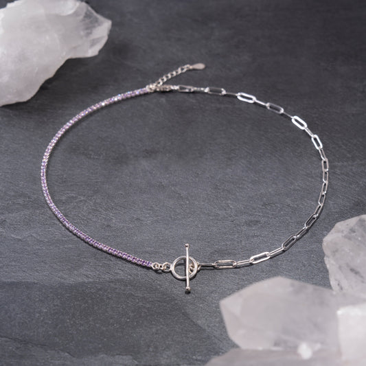 Balance Shine Lilac Crystal Necklace